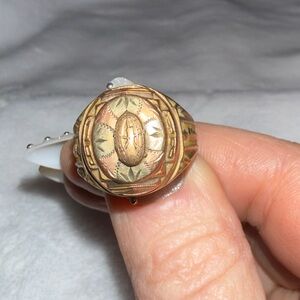 Vintage Men’s 1948 10K Yellow & Rose Gold Art Deco Ring Size 8 1/2 Marked WKS